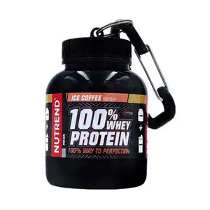 Botol penyimpanan portabel gantungan kunci bubuk Protein, botol penyimpanan susu Mini bubuk 100ml 30g 200ml 60g dengan Carabiner