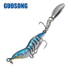 Leurre de pêche en métal pour <span class=keywords><strong>crevettes</strong></span> à attaque complète à longue portée VIB Blood Groove Hook Griffe de poulet Rotating Spinnerbait Simulation Bait - Product Image 5