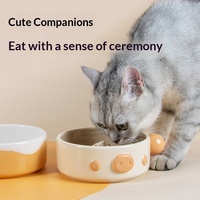 Bols doubles ergonomiques en céramique pour animaux de compagnie avec support de cou surélevé, conception antidérapante et anti-renversement pour petits chats et chiens