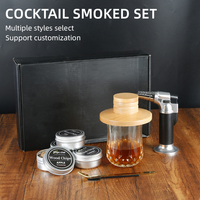 Ensemble fumé au whisky avec kit d'infuseur à fumée Kit de 4 copeaux de bois Ensemble de torche-Accessoire de bar pour une expérience de boisson de qualité supérieure