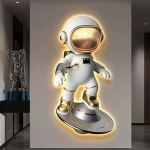 Vendita calda moderno astronauta di lusso ragazzino camera da letto sfondo da parete squisitamente intagliato decorazione per la casa arte pittura a LED - Product Image 4