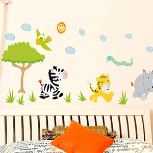 Zebra turtle trees and flowers adesivi per la casa in Pvc adesivi per cartoni animati animali adesivi murali per la camera dei bambini nursery school decalcomania della parete - Product Image 4