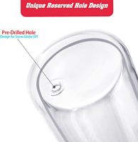 Gobelet en verre à double paroi pré-percé de 16oz 20oz couvercle en bambou paille transparente sans BPA tasse à bière sans danger pour les aliments verres à paillettes