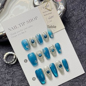 <span class=keywords><strong>Coral</strong></span> Manor - <span class=keywords><strong>Uñas</strong></span> Postizas Hechas a Mano de Alta Gama con Forma de Almendra, Diseño de Lazo, Estrella y Estampado de Leopardo Brillante - Product Image 1