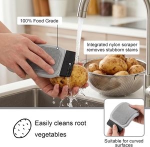 แปรงล้างจานซิลิโคนสองด้าน พร้อมที่ขูดทำความสะอาดภาชนะ - Product Image 2