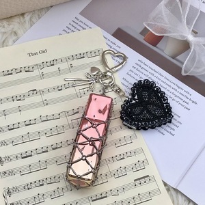 Porte-clés en acier inoxydable INS, sac à maquillage en maille, pendentif de sac DIY en dentelle exquise, vente chaude - Product Image 5