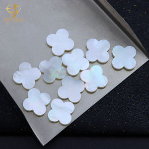 花宝石18*18*2高品質石両面レインボーホワイトシェル - Product Image 3