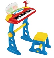 DF 37 Keys Multifunctional Electronic Keyboard Piano with Seat Microphone Toy Musical Instrument Educational Learning Toy Gift