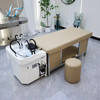 Table de spa capillaire intelligente LONGFA avec système multi-douches, réservoir 60L, lavabo de chevet, plateau à shampoing portable, bac de salon sans tuyauterie