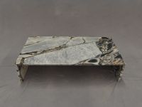 Table basse rectangulaire contemporaine en marbre Breccia Grigio, meubles de salon de luxe en pierre naturelle SH STONE