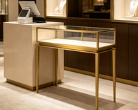 Meubles de magasin de bijoux modernes, armoire à miroir en bois, vitrine à bijoux en verre avec éclairage LED