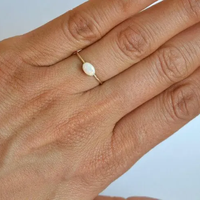 Bague ovale délicate en opale, argent sterling S925 plaqué or 18 carats, bague en opale pour femmes, bijoux pour femmes