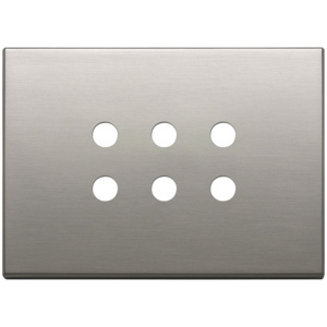 Brushed Nickel <b>Wall</b> <b>Plate</b> 3Mx6 Round 12.5x9.5cm Switch Cover - Product Image 1