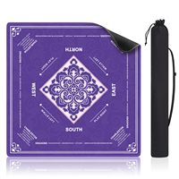 Tapis de Mahjong Carré Personnalisable, Silencieux, Antidérapant, Réduction du Bruit, Imperméable, pour Cartes à Jouer de Mahjong