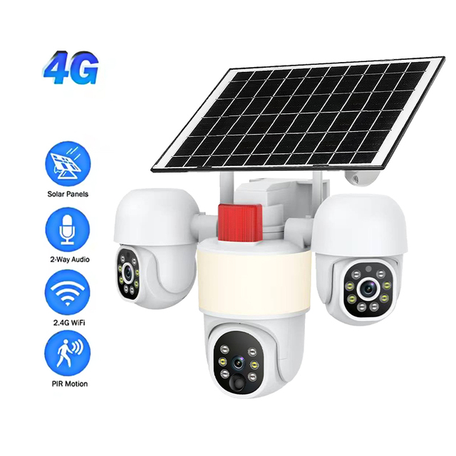 4G Solar Security Camera Outdoor Wireless Waterproof AI Human Detection & Auto Tracking Powered by Solar with PIR Night Vision