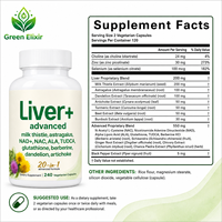 Elixir Vert 20-en-1 pour Améliorer la Densité Osseuse et Soutenir le Système Immunitaire, Capsules Végétales, 240 unités |   Complément alimentaire à base de chardon-Marie, TUDCA, NAC, NAD+