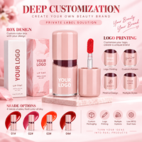 Teinte à lèvres peel-off RTS 5ml, fini mat, longue tenue, 4 teintes, faible MOQ 2 pièces, vente en gros, logo personnalisé