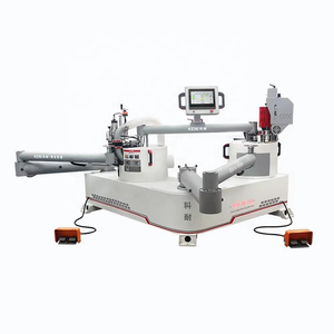 Machine à bordurer les chants courbes à double bras articulé et machine à bordurer pour armoires - Product Image 1