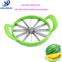 Trancheuse à pastèque surdimensionnée en acier inoxydable robuste avec poignée en plastique antidérapante pour couper les fruits et les légumes