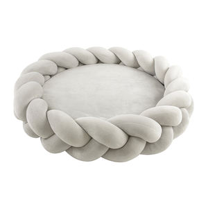 Tube <span class=keywords><strong>de</strong></span> <span class=keywords><strong>lit</strong></span> pour chien tressé à la main personnalisé en gros panier rond pour chien gros tricot noué <span class=keywords><strong>lit</strong></span> pour animaux <span class=keywords><strong>de</strong></span> compagnie confortable bras tapis en tricot pour chat - Product Image 1