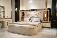 Ensemble de lit capitonné élégant et moderne de luxe pour chambre à coucher, magnifique lit réglable en bois MDF et cuir, personnalisable pour la maison, les appartements et les hôtels