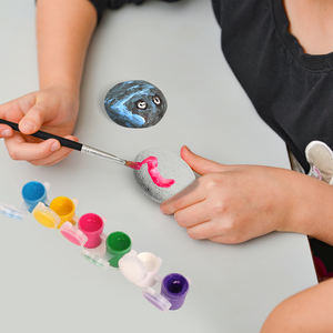 Kit per Dipingere su Rocce Non Tossico, Pietre Colorate e Impermeabili, Kit Creativo per Bambini per Dipingere su Rocce - Product Image 3