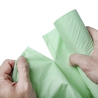Sacs poubelles biodégradables et compostables à 100 % en amidon de maïs, résistants à la déchirure, imperméables, écologiques, avec cordon de serrage, en rouleau