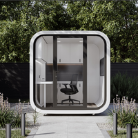 Mini-cabane préfabriquée durable en structure acier, maison-conteneur style pomme pour bureau, magasin, villa, utilisation extérieure avec panneaux sandwich