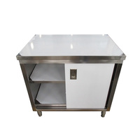 Armoire de rangement commerciale en acier inoxydable robuste certifiée NSF, résistante à la corrosion, à 2 niveaux, finition mate brossée, réglable