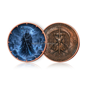 <span class=keywords><strong>Série</strong></span> Grim Reaper, pièce de collection ronde en cuivre de 1 once, motif UV, bateau fantôme, cyberpunk, trône de l'enfer, gothique - Product Image 3