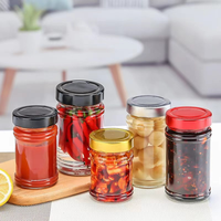 Bocal en verre unique pour cornichons Pâte de bœuf Ketchup Sauce chili Beurre d'arachide Miel Bocaux en verre Emballage alimentaire en verre