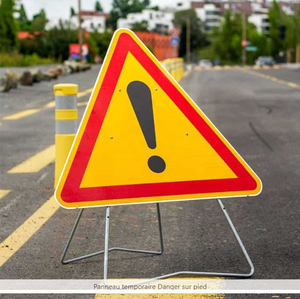 Señal <span class=keywords><strong>de</strong></span> Tráfico Personalizada, Señal <span class=keywords><strong>de</strong></span> <span class=keywords><strong>Advertencia</strong></span> Triangular Reflectante para Tráfico Vial, <span class=keywords><strong>Señales</strong></span> <span class=keywords><strong>de</strong></span> Construcción con Soporte - Product Image 5