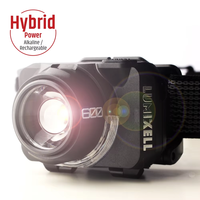 Lampe frontale LED 600LM à puissance hybride, faisceau réglable, IP65 avec lumière rouge pour le camping et la randonnée