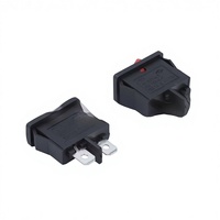 Interruptor Marino Tipo KCD1-110, Ultrafino, de 2 Velocidades, Rojo y Negro, 6A250V9.5*21MM, Interruptor para Instrumentos