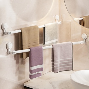 Sữa trắng Telescopic khăn bar không có khoan hút chân không hút phòng tắm đa góc khăn chủ - Product Image 1