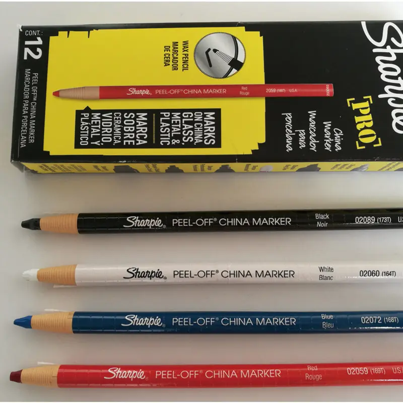 Sharpie Peel Off CHINA Spidol Pensil Krayon Chinagraph Grease Lilin Pensil untuk Kaca, Plastik, Kain, Kulit