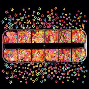 12 grilles/boîte de paillettes fluorescentes mixtes pour ongles, paillettes 3D néon, paillettes, poudre, charme, décoration d'art d'ongles, outils de manucure - Product Image 2