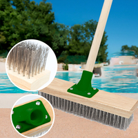 Brosse de nettoyage de sol en bois brun pour jardin de cocotiers, utilisation en extérieur, pour le nettoyage des feuilles et des galets, brosse à fil pour terrasse