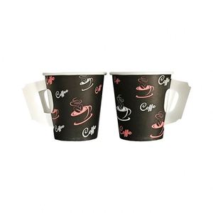 Vente flash - Gobelets en papier jetables imprimés avec logo - Gobelets à thé en papier de 7 oz avec poignée - Product Image 4