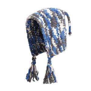 Gorro de Punto Hecho <span class=keywords><strong>a</strong></span> Mano SOLPOP con Orejeras, Cálido, Grueso, con Rayas Coloridas, Borlas Tejidas, Gorro Holgado de Chenilla con Cable de Ganchillo - Product Image 4