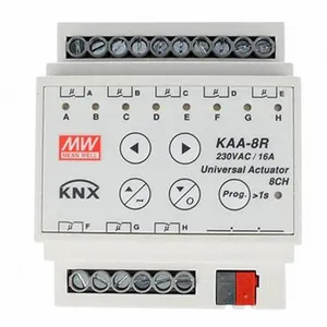 Mean Well KAA-8R-10 KNX Universal Actuator 8 Channel Each Channel 10A Meanwell Din Rail Power Supply