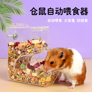 Cuenco de comida acrílico para hámster, alimentador automático de gran capacidad para mascotas, contenedor transparente con forma de corazón para hámsteres y conejos - Product Image 5