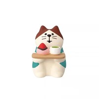 Figur Resin Kucing Bunga Sakura Kawaii, Ornamen Meja Piramida Burung Sakura, Hiasan Religius Estetis untuk Meja Kamar Tidur Rumah yang Hangat