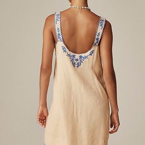 Vestido de Lino Elegante Personalizable para Mujer, con Tirantes Finos, Sin Mangas, Espalda Descubierta, Estilo Veraniego - Product Image 3