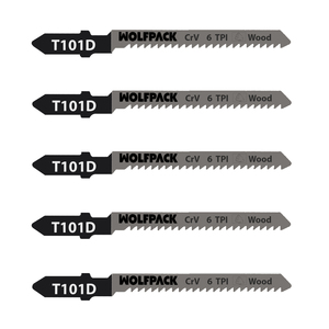 Lame per seghetto elettrico per compensato, resistenti, 5 pezzi. Lama in Cromo Vanadio 58. Attacco a T Universale - Product Image 1