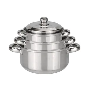 Bán tốt thép không gỉ cho nhà bếp đa chức năng nấu ăn nồi Bộ ba-mảnh súp nồi Cookware sets