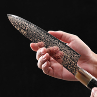Couteau de chef japonais Aichi KEENHOPE de 8 pouces, 57 couches de cuivre et de laiton, acier Damas AUS-10, couteaux de cuisine, manche en cuivre et fibre de carbone