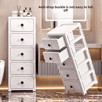 Meuble de rangement empilable en plastique à 4 ou 5 niveaux, opaque et translucide, pour maquillage, coiffeuse, soins de la peau, armoire de salle de bain