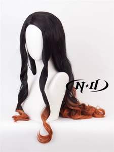 <span class=keywords><strong>Perruque</strong></span> de cosplay Kamado <span class=keywords><strong>Nezuko</strong></span> pour femmes, prix d'usine, anime Kimetsu No Yaiba, courte, ondulée, résistante à la chaleur, densité 130%, maille rose - Product Image 2