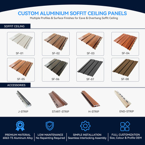 Wood Grain Aluminum <strong>Soffit</strong> Panel Weatherproof Ceiling <strong>Cladding</strong> for Outdoor Patio &amp; Porch - Product Image 4